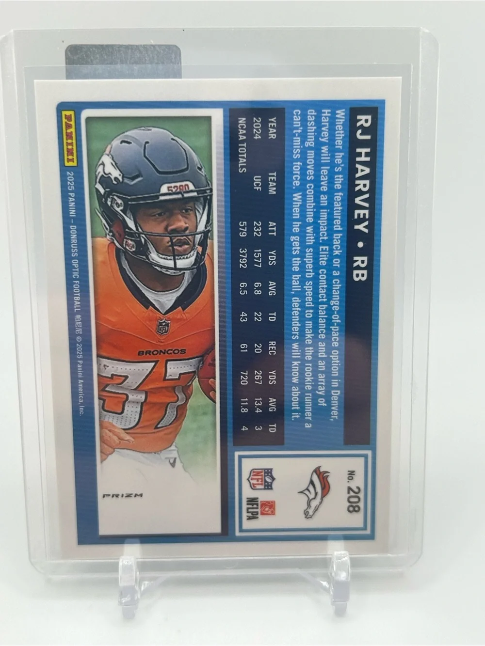 RJ Harvey Denver Broncos Rated Rookie Football Card 🏈